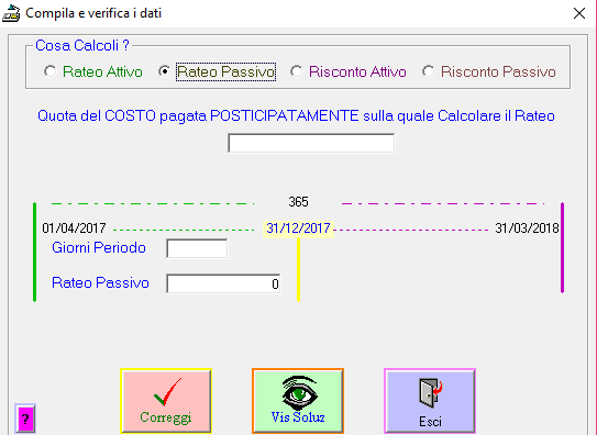 Calcolo Ratei Risconti