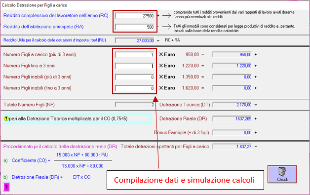 Calcolo Detrazione Figli a carico busta Paga