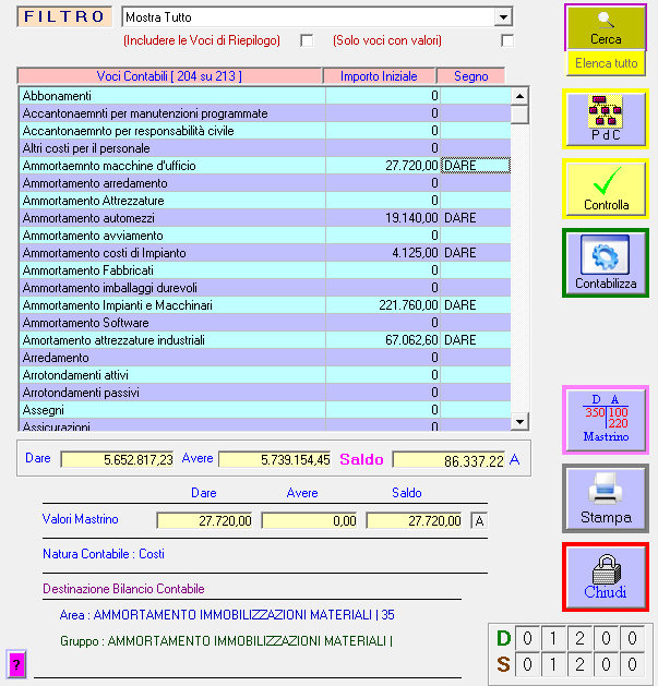 Inserimento Situazione Contabile
